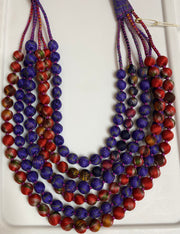 New! 6- string Silk Sari Bead Necklaces