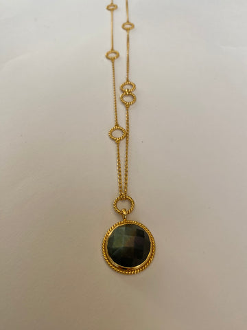 Circle Labradorite Necklace