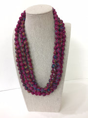 Silk Sari Bead Necklace, 1-string