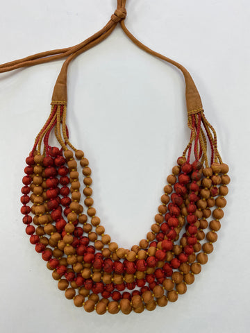 NEW! Silk Sari Bead Necklace - 10 string