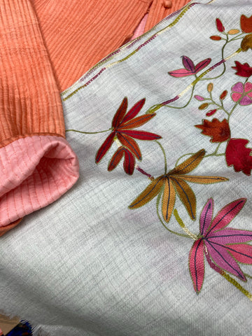 Embroidered Leaf Wrap