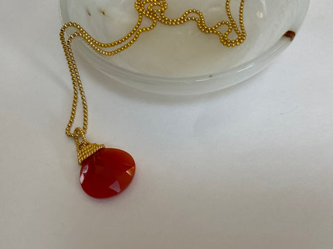 Red Onyx Pendant Necklace