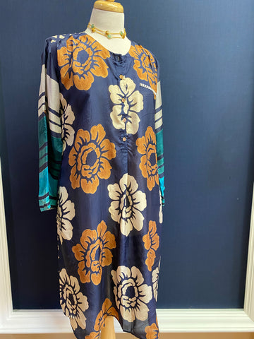 Goa Flower Silk Dress